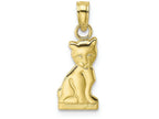 FJC Finejewelers 10k Yellow Gold Mini Kitten Sitting (cat) Charm