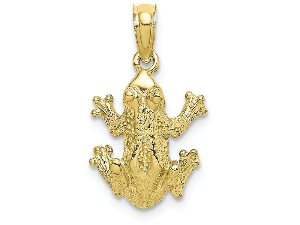 FJC Finejewelers 10k Yellow Gold Frogtop View Textured Charm