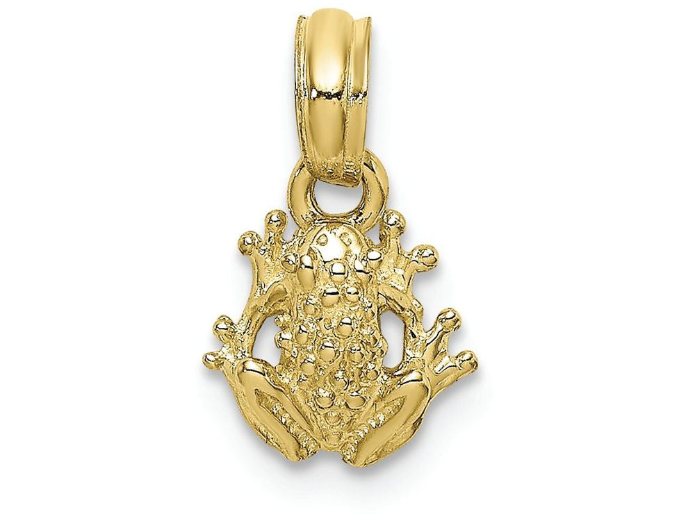 FJC Finejewelers 10k Yellow Gold Miniature Frog Charm Textured