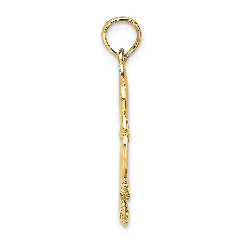 FJC Finejewelers 10k Yellow Gold 3d Cat Sitting with Bow Charm