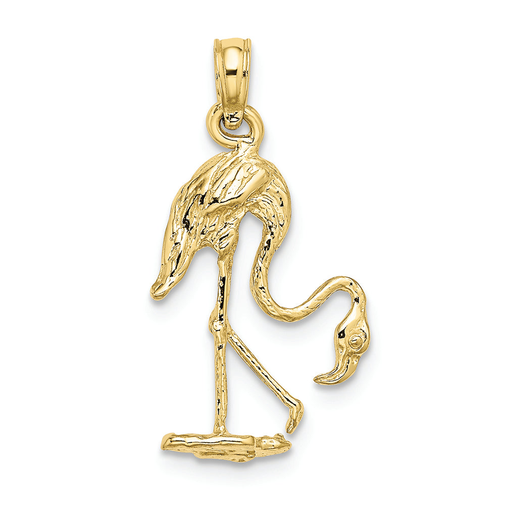 FJC Finejewelers 10k Yellow Gold 3d Flamingo Charm