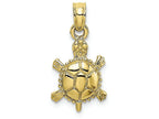 FJC Finejewelers 10k Yellow Gold 3d Land Turtle with Spiny Shell Charm