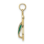 FJC Finejewelers 10k Yellow Gold Green Enamel Single Flip-flop Charm