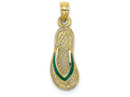 FJC Finejewelers 10k Yellow Gold Green Enamel Single Flip-flop Charm