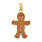 FJC Finejewelers 10k Yellow Gold 3d Gingerbread Man with Enamel Charm