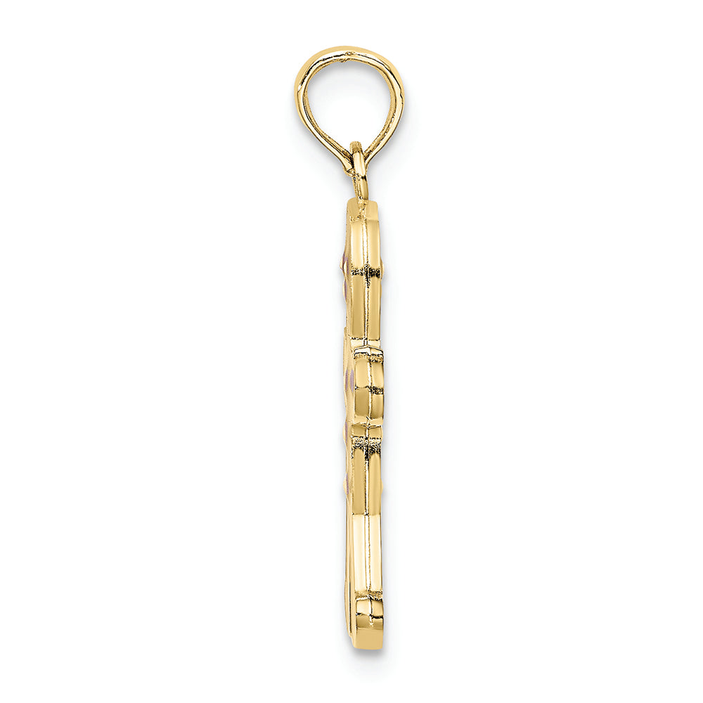 FJC Finejewelers 10k Yellow Gold 3d Gingerbread Man with Enamel Charm