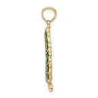 FJC Finejewelers 10k Yellow Gold Enamel Christmas Wreath Charm