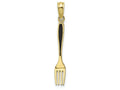FJC Finejewelers 10k Yellow Gold 3d Table Fork with Black Enamel Charm
