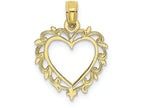 FJC Finejewelers 10k Yellow Gold Heart with Lace Trim Charm