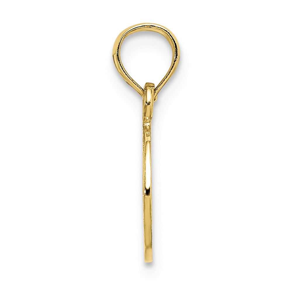 FJC Finejewelers 10k Yellow Gold Mini Peace Signflat Textured Charm