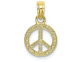 FJC Finejewelers 10k Yellow Gold Mini Peace Signflat Textured Charm