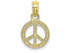 FJC Finejewelers 10k Yellow Gold Mini Peace Signflat Textured Charm