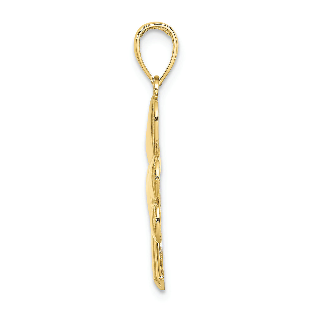 FJC Finejewelers 10k Yellow Gold 3 Leaf Clover Polish Charm