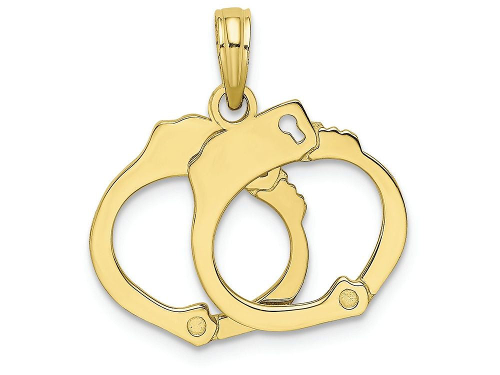 FJC Finejewelers 10k Yellow Gold 3d Handcuffs Moveable Charm