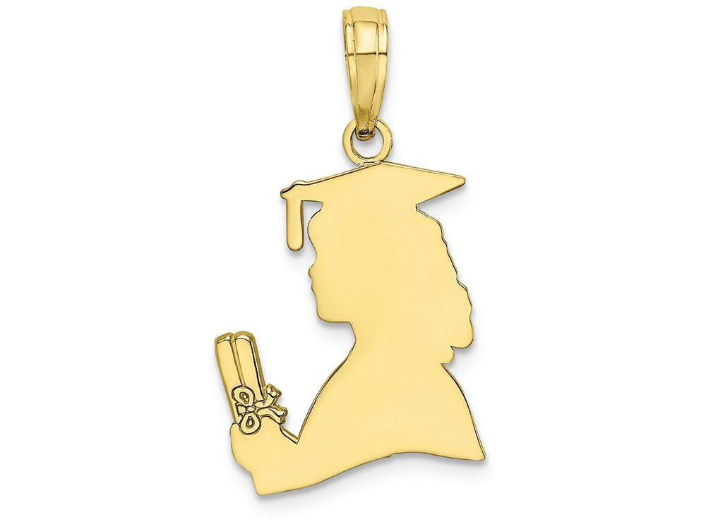 FJC Finejewelers 10k Yellow Gold Female Graduation Profile with Diploma - Charm