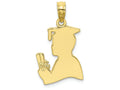 FJC Finejewelers 10k Yellow Gold Male Graduation Profile with Diploma - Charm