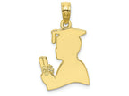 FJC Finejewelers 10k Yellow Gold Male Graduation Profile with Diploma - Charm