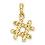FJC Finejewelers 10k Yellow Gold 3d # Hashtag Charm