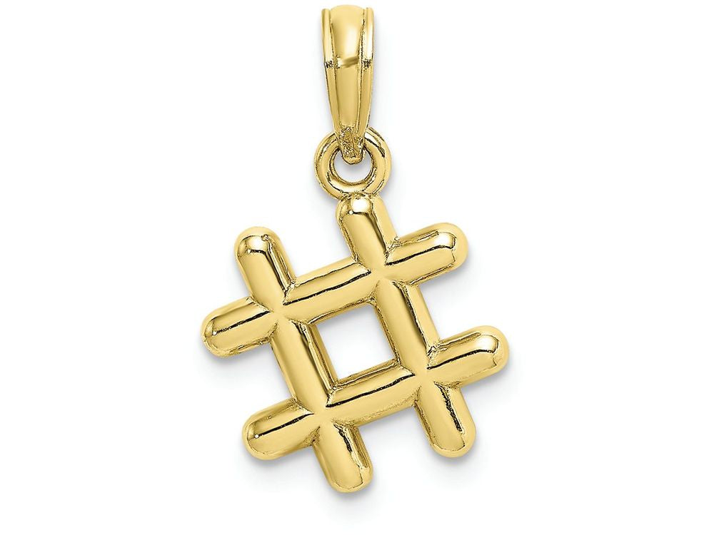 FJC Finejewelers 10k Yellow Gold 3d # Hashtag Charm