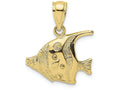 FJC Finejewelers 10k Yellow Gold Fish Polish Engraved Charm
