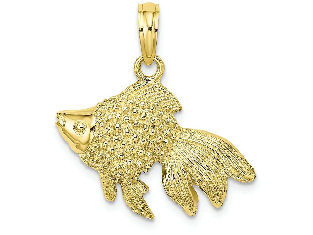 FJC Finejewelers 10k Yellow Gold Angelfishtextured Charm