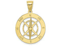 FJC Finejewelers 10k Yellow Gold Nautical Compass with Moveable Needle Charm