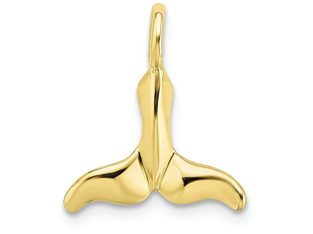 FJC Finejewelers 10k Yellow Gold Mini Whale Tail Polish Fixed Bail Charm