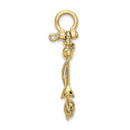 FJC Finejewelers 10k Yellow Gold 3d Anchor with Long T Bar Rope Shackle Bail Charm