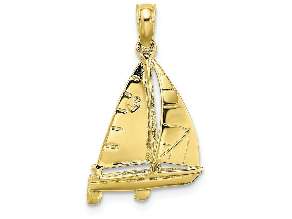 FJC Finejewelers 10k Yellow Gold 3d Sailboat Charm