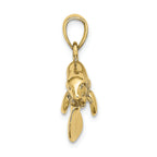 FJC Finejewelers 10k Yellow Gold 3d Manatee Swimming Charm