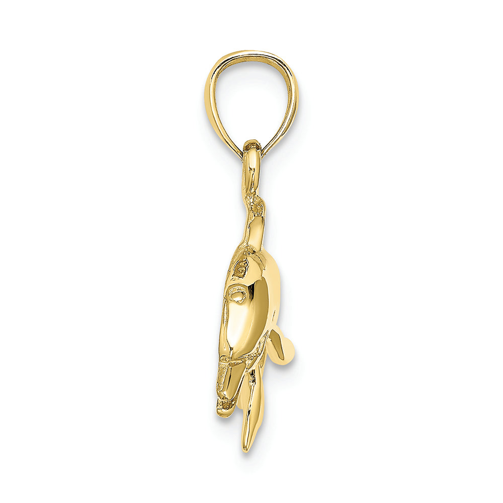 FJC Finejewelers 10k Yellow Gold Dolphin Jumping with Mouth Open Hp Textured Charm