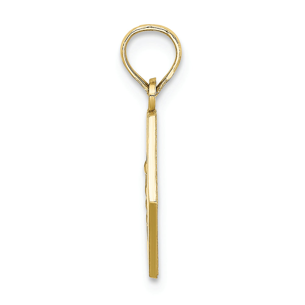 FJC Finejewelers 10k Yellow Gold Caduceus Medical Disc Engraveable Charm