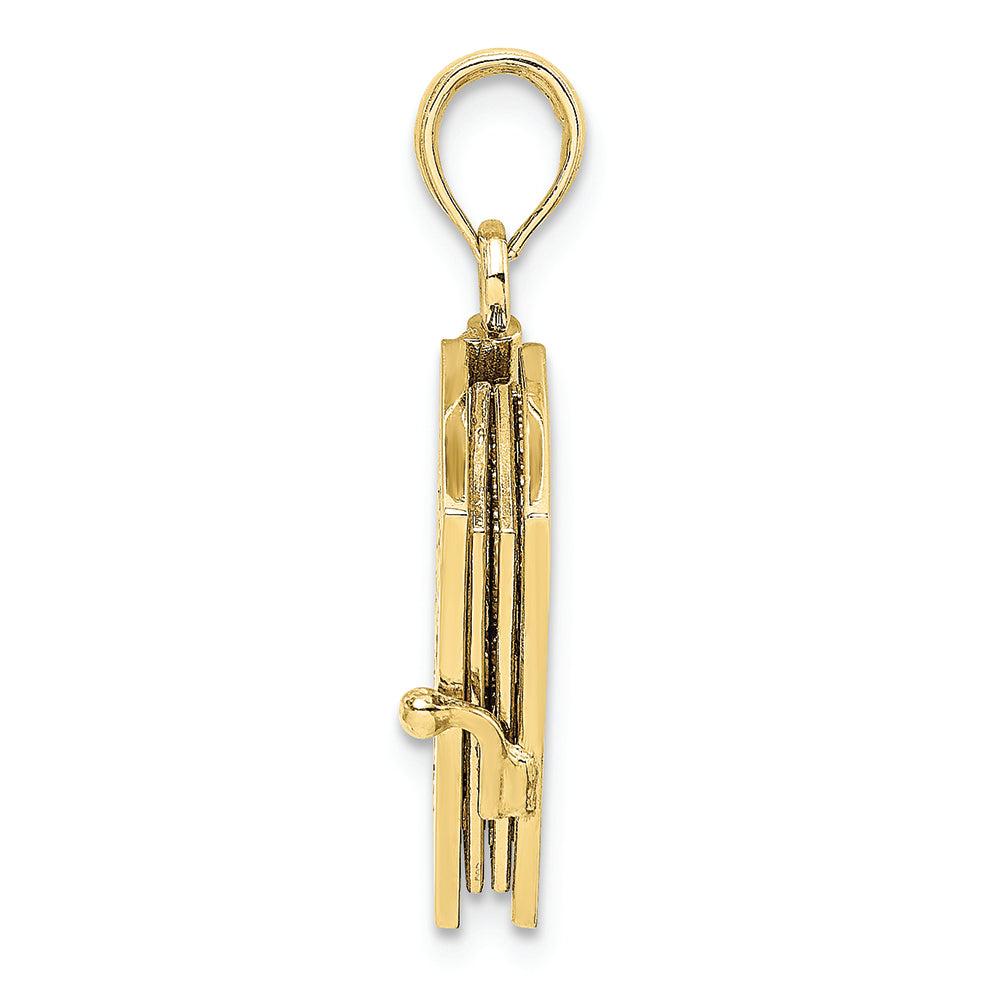 FJC Finejewelers 10k Yellow Gold 3d Holy Bible Book with Cross Lord's Prayermoveable P Charm