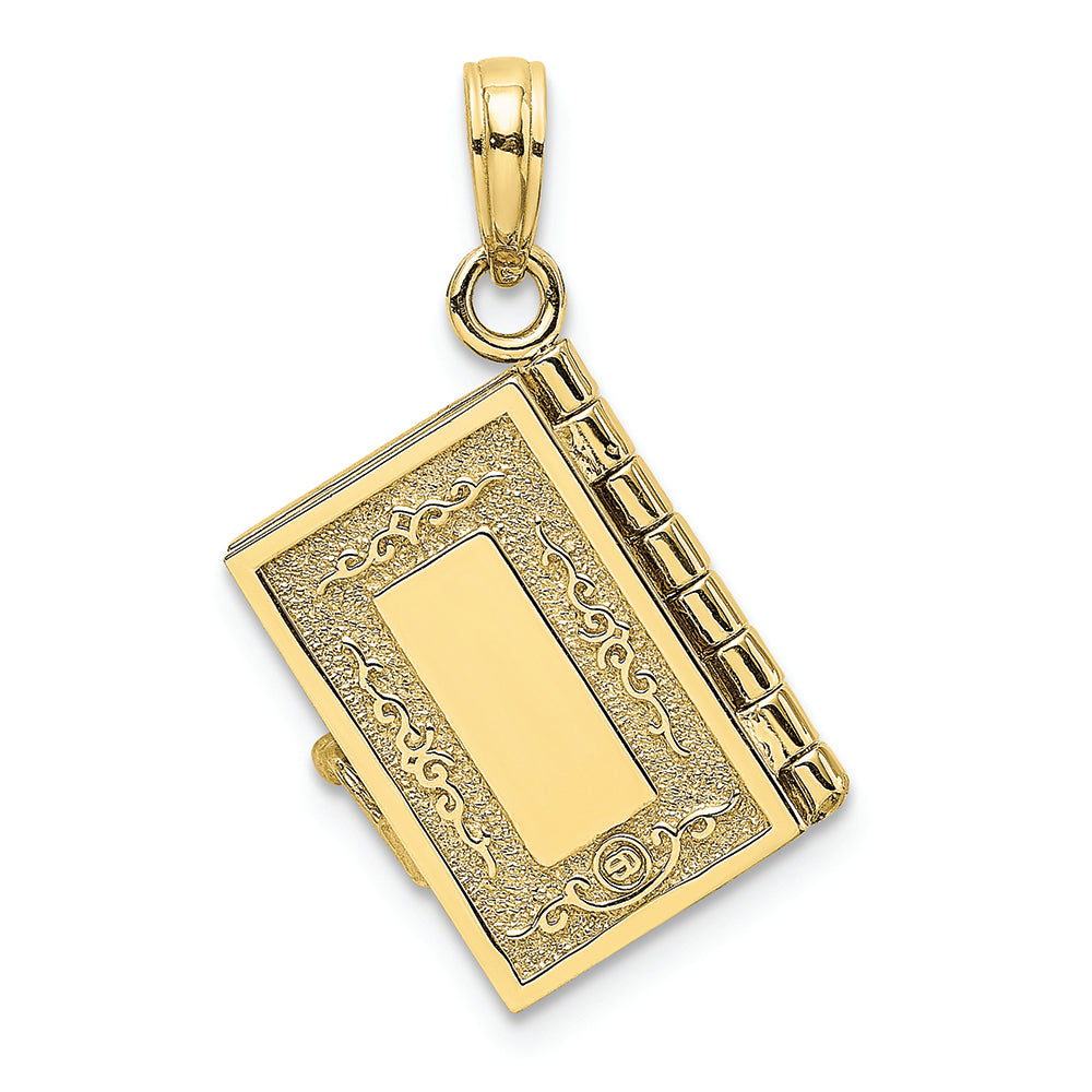 FJC Finejewelers 10k Yellow Gold 3d Holy Bible Book with Cross Lord's Prayermoveable P Charm