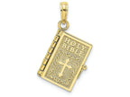 FJC Finejewelers 10k Yellow Gold 3d Holy Bible Book with Cross Lord's Prayermoveable P Charm