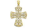 FJC Finejewelers 10k Yellow Gold Filigree Cross with Curved Tips Charm