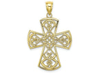FJC Finejewelers 10k Yellow Gold Filigree Cross with Curved Tips Charm