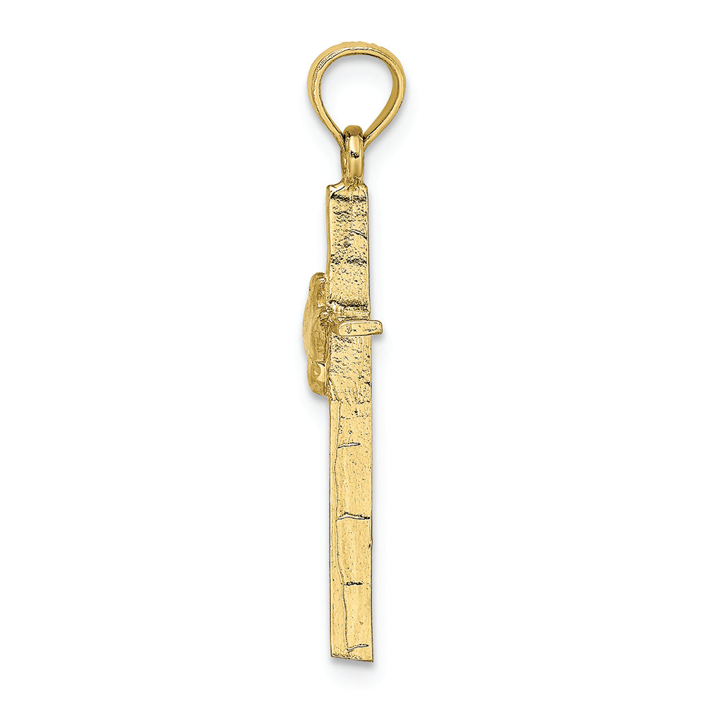 FJC Finejewelers 10k Yellow Gold Dove On Stick Cross Charm