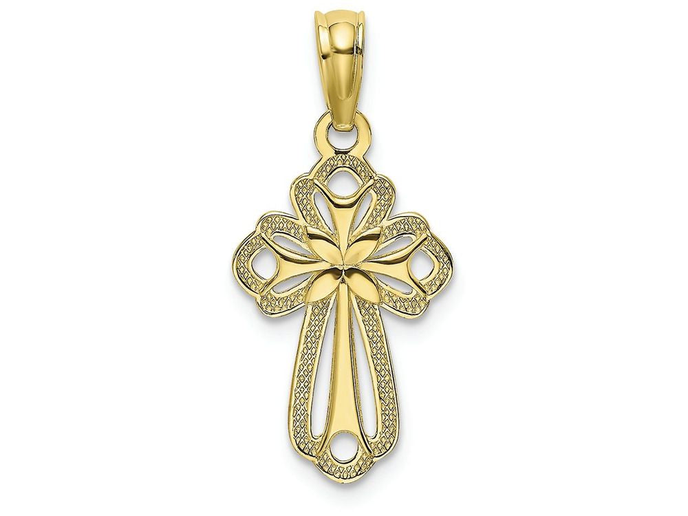 FJC Finejewelers 10k Yellow Gold Cross Inside Cross Charm