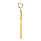 FJC Finejewelers 10k Yellow Gold Large Block Cross Polish Open Back Charm