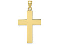 FJC Finejewelers 10k Yellow Gold Large Block Cross Polish Open Back Charm
