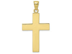 FJC Finejewelers 10k Yellow Gold Large Block Cross Polish Open Back Charm