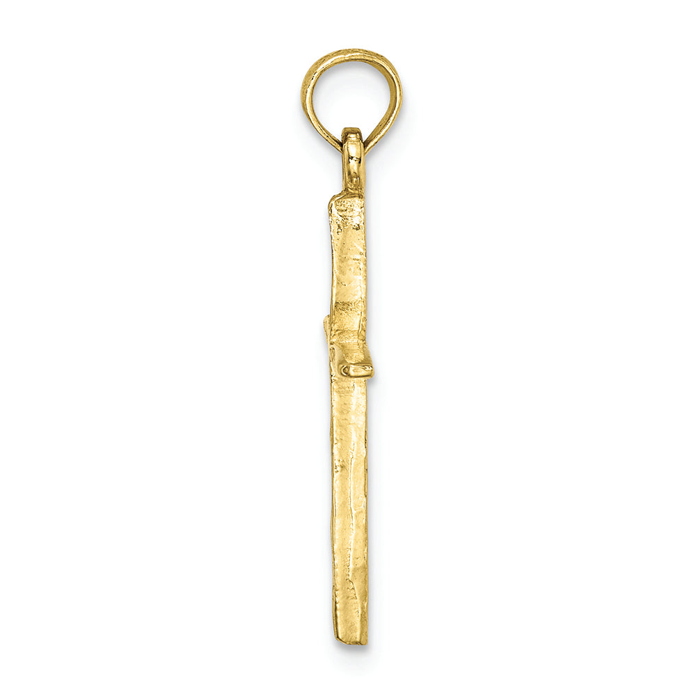 FJC Finejewelers 10k Yellow Gold Bright Cut Stick Cross with Tapered Ends Charm