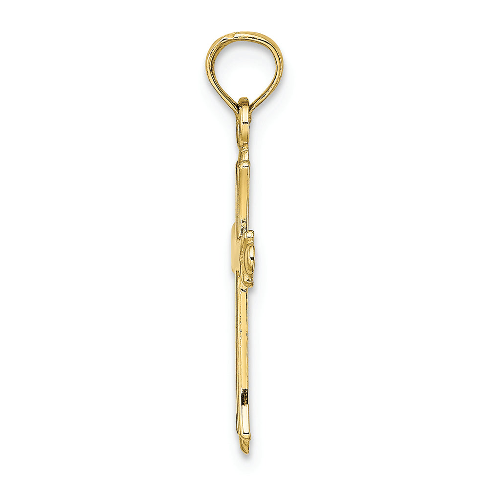FJC Finejewelers 10k Yellow Gold Cross with Teradrop Tips Polish Charm