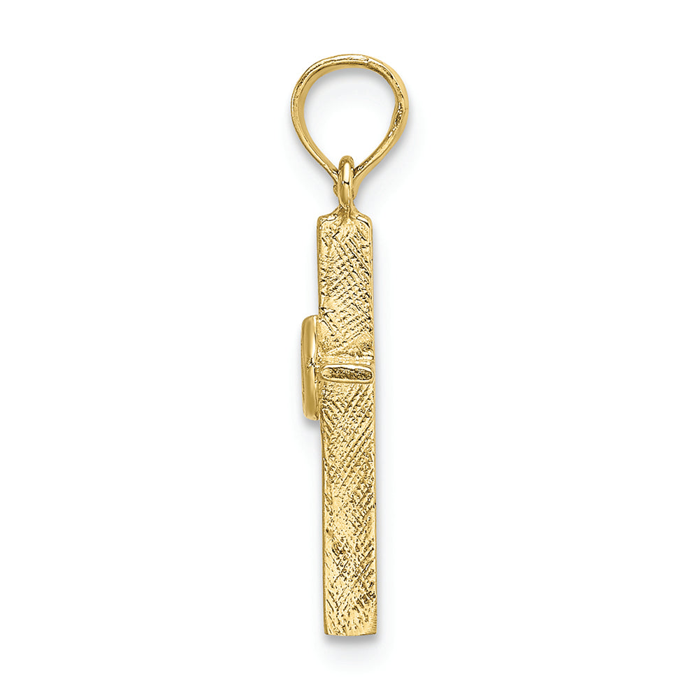 FJC Finejewelers 10k Yellow Gold Infinity Circles On Stick Cross Charm