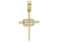 FJC Finejewelers 10k Yellow Gold Infinity Circles On Stick Cross Charm