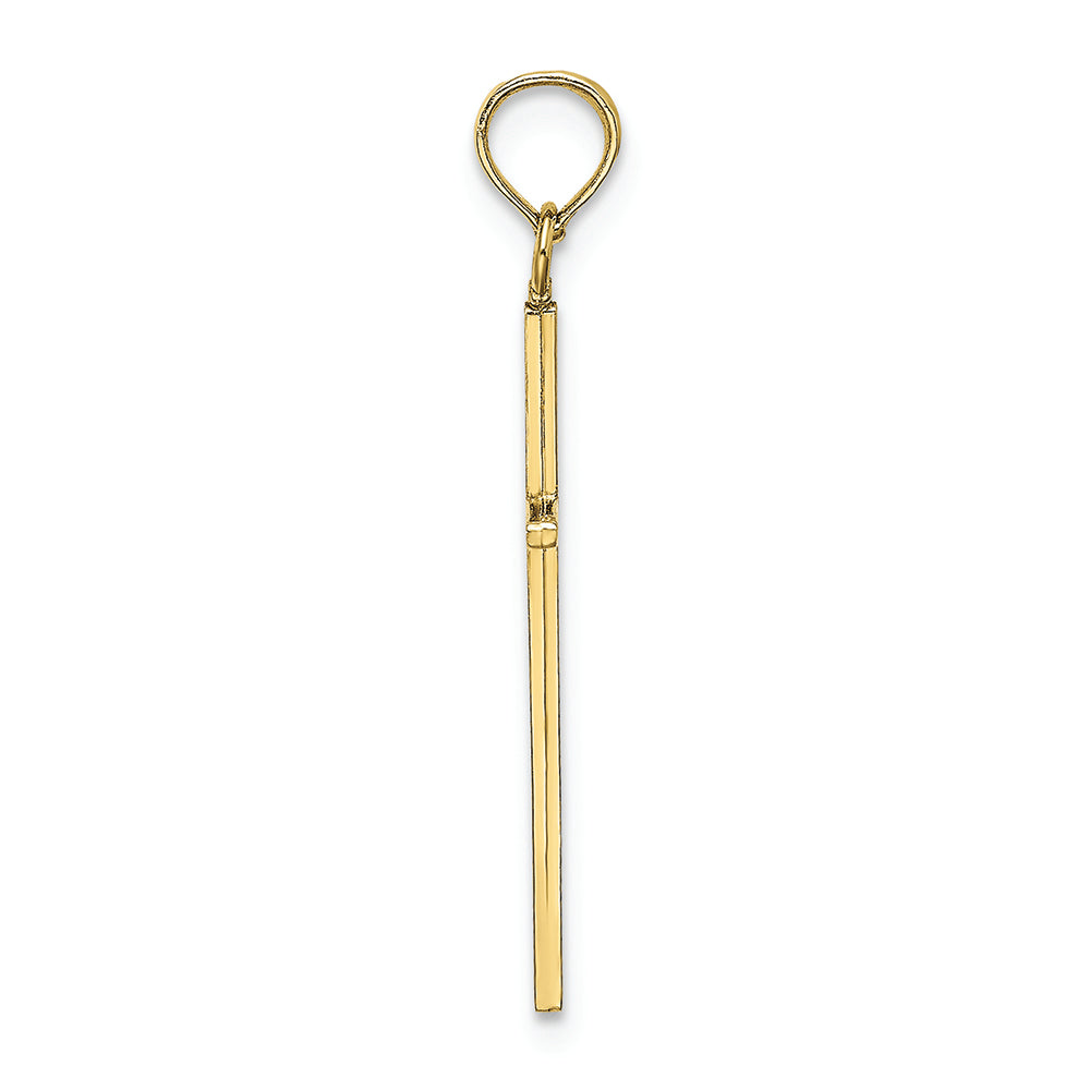 FJC Finejewelers 10k Yellow Gold 3d Stick Cross Charm