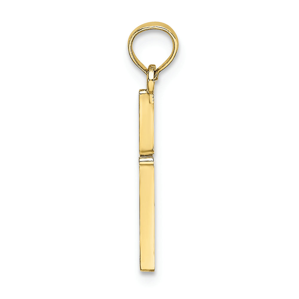 FJC Finejewelers 10k Yellow Gold Bright Cut Stick Cross Charm