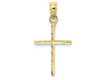 FJC Finejewelers 10k Yellow Gold Bright Cut Stick Cross Charm