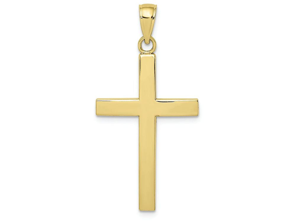FJC Finejewelers 10k Yellow Gold Beveled Cross with Square Tips Charm